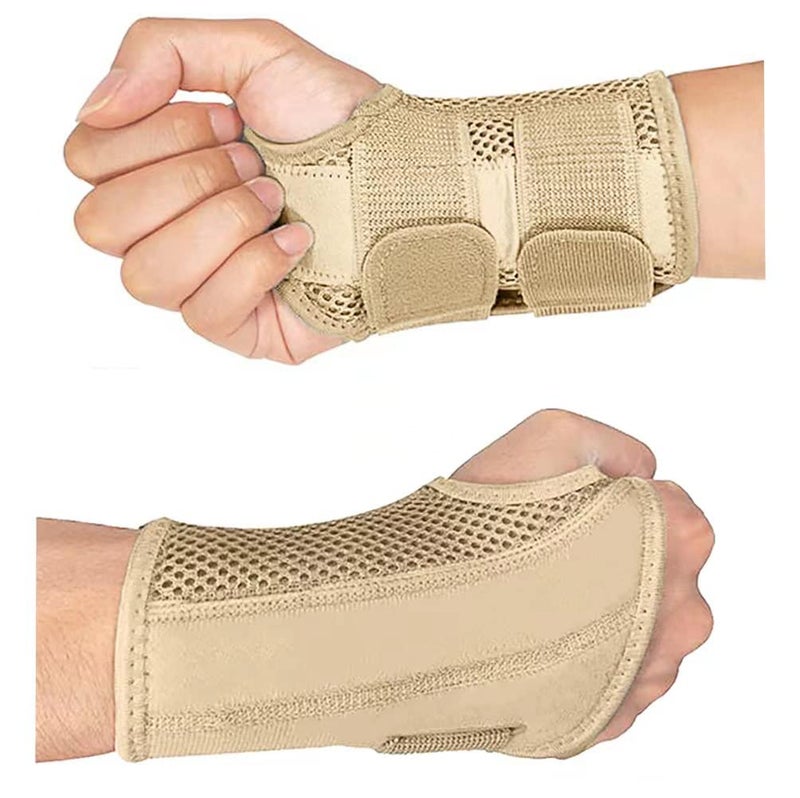 HYCOPROT Adjustable Wrist Supports Brace with 2 Metal Straps for Men and WomenBreathable Carpal Tunnel Wrist Splint for Relieve Tendonitis Arthritis Sprains
